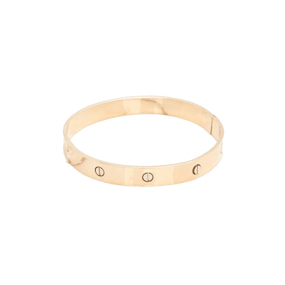 Bangle Bracelet - 18K Two-Tone Yellow & White Gold Love 7.5mm