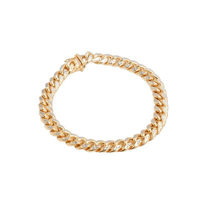 10K Two-Tone Yellow & White Gold Cuban Link 8.5mm Bracelet
