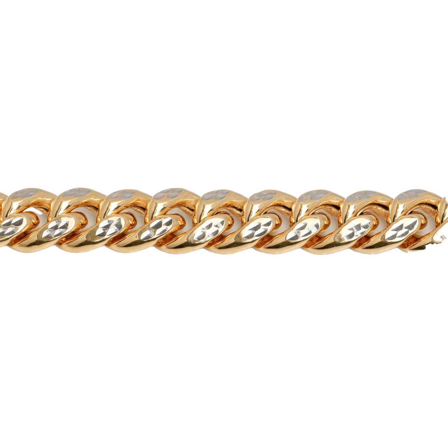10K Two-Tone Yellow & White Gold Cuban Link 8.5mm Bracelet