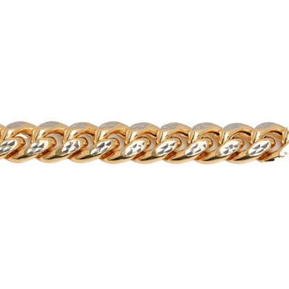 10K Two-Tone Yellow & White Gold Cuban Link 8.5mm Bracelet