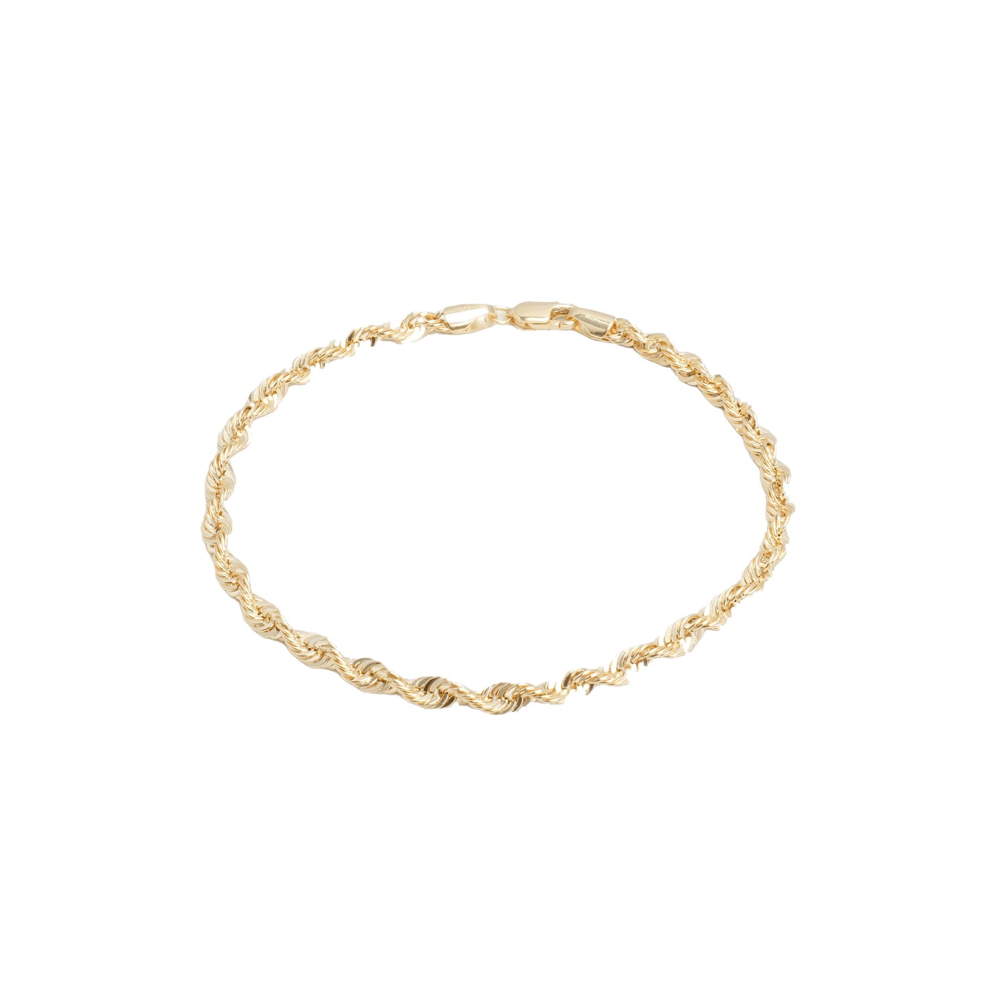 10K Yellow Gold Laser-Cut Rope 3.8mm Bracelet