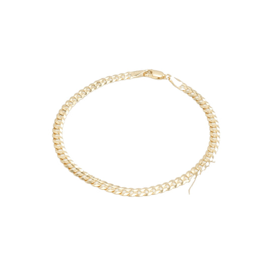 10K Yellow Gold Beveled Curb 4mm Bracelet