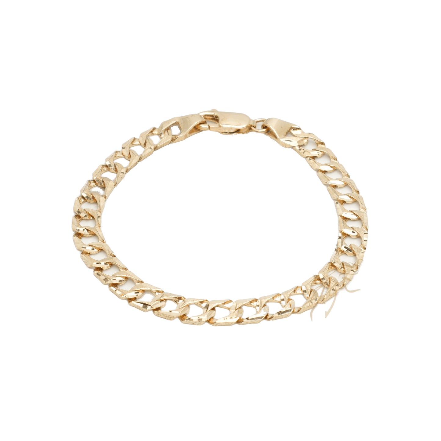 10K Yellow Gold Curb Diamond-Cut 7mm Bracelet