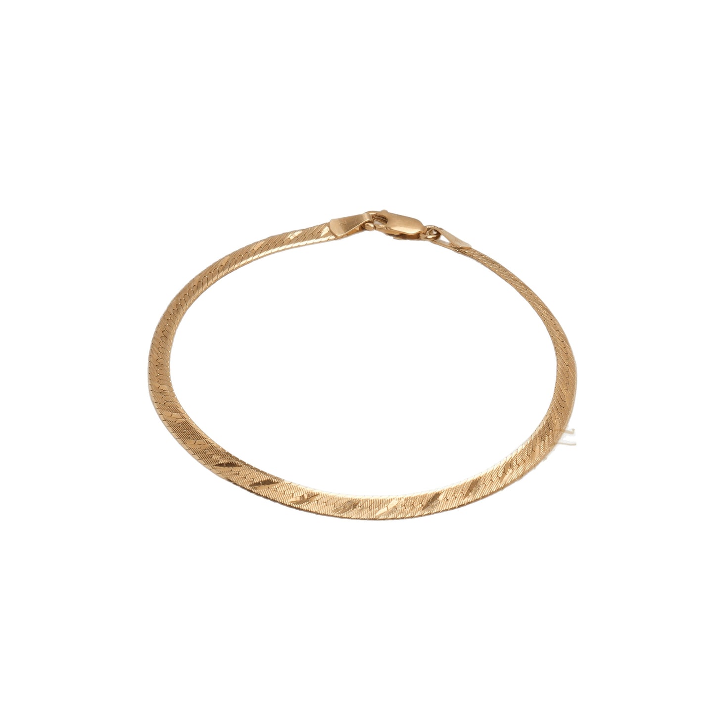 14K Yellow Gold Chevron Diamond-Cut 4mm Bracelet