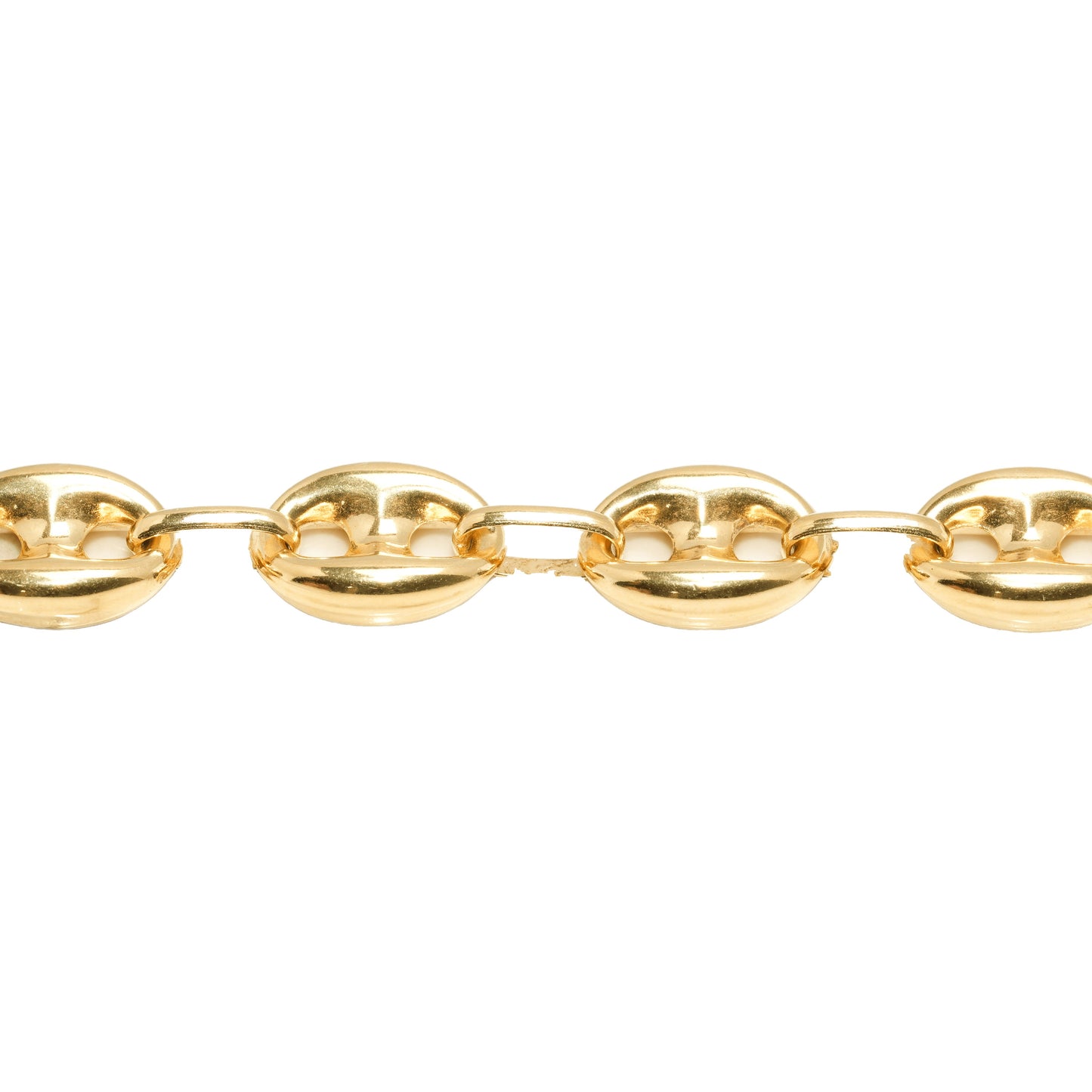 10K Yellow Gold Puffed Anchor 9.5mm Bracelet