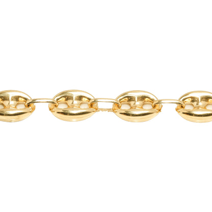 10K Yellow Gold Puffed Anchor 9.5mm Bracelet