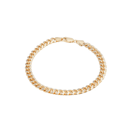 10K Two-Tone Yellow & White Gold Cuban Link Diamond-Cut 6.2mm Bracelet