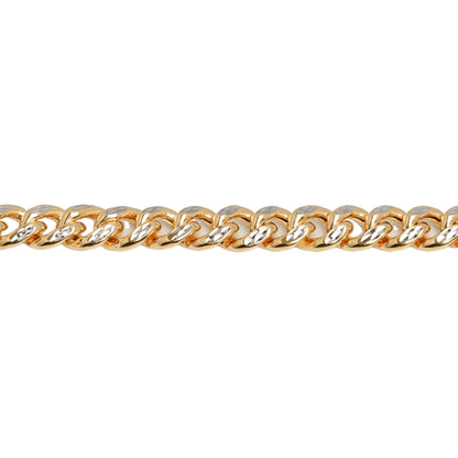 10K Two-Tone Yellow & White Gold Cuban Link Diamond-Cut 6.2mm Bracelet