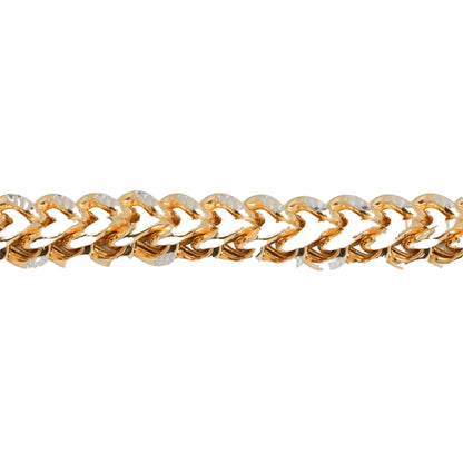 10K Two-Tone Yellow & White Gold Franco Diamond-Cut 7.7mm Bracelet