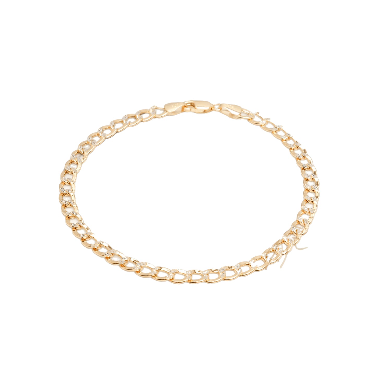 10K Two-Tone Yellow & White Gold Curb 4.5mm Bracelet