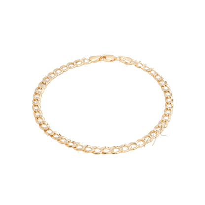 10K Two-Tone Yellow & White Gold Curb 4.5mm Bracelet