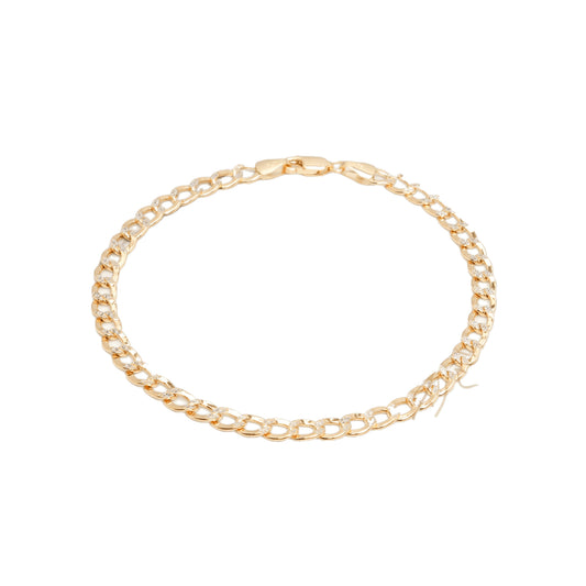 10K Two-Tone Yellow & White Gold Curb 4.5mm Bracelet