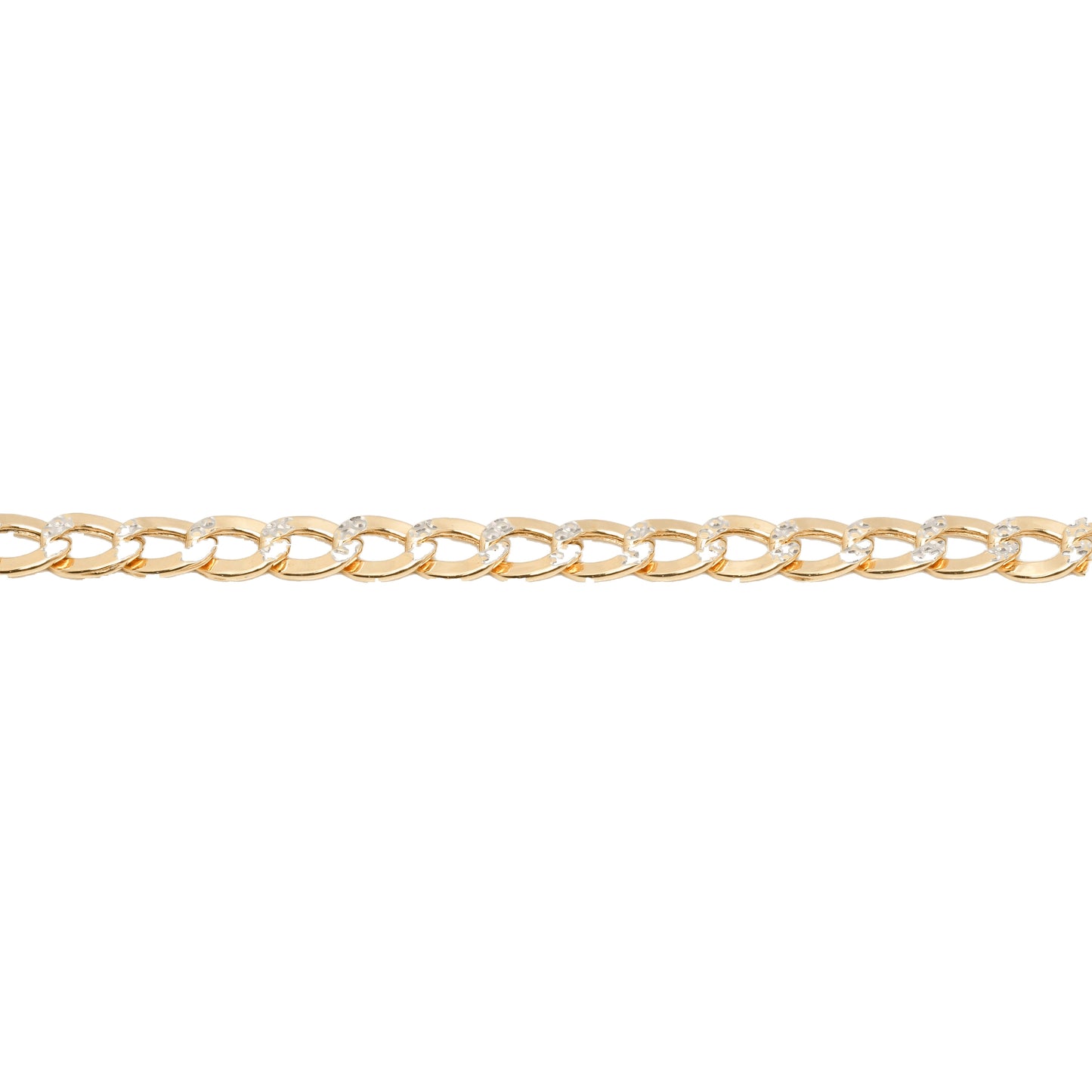 10K Two-Tone Yellow & White Gold Curb 4.5mm Bracelet