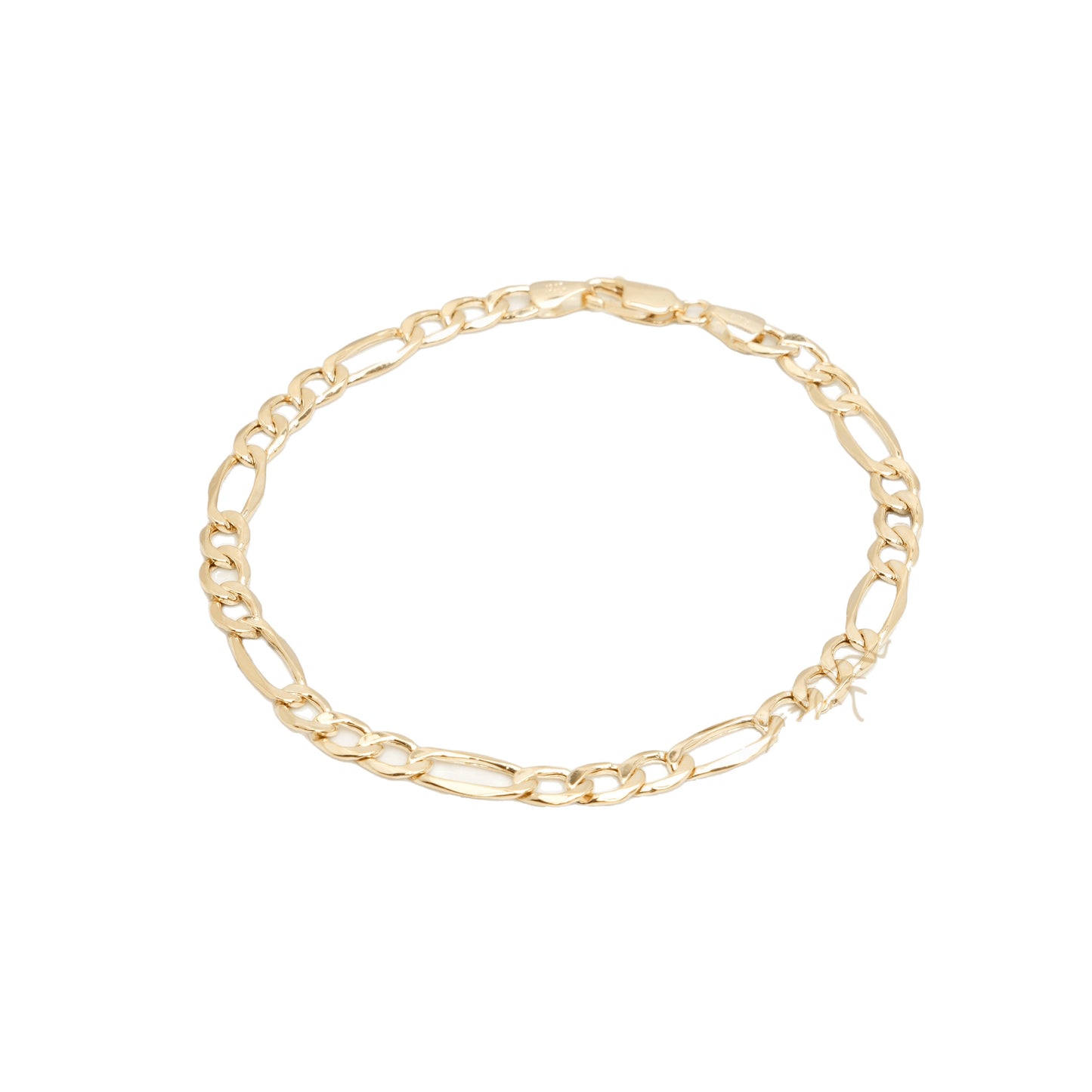 10K Yellow Gold Figaro 5.2mm Bracelet