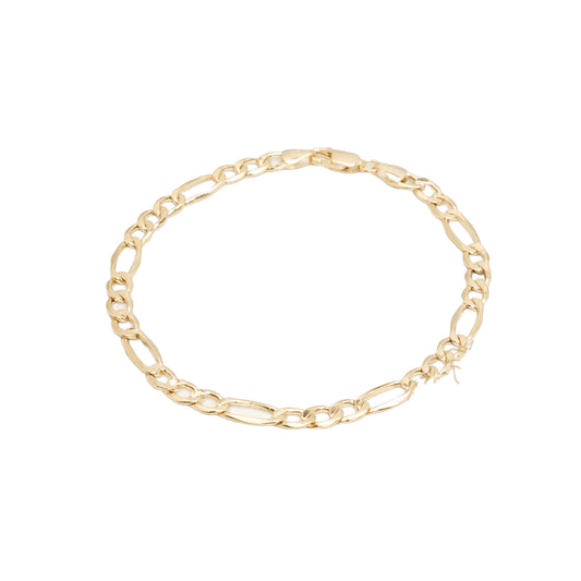 10K Yellow Gold Figaro 5.2mm Bracelet