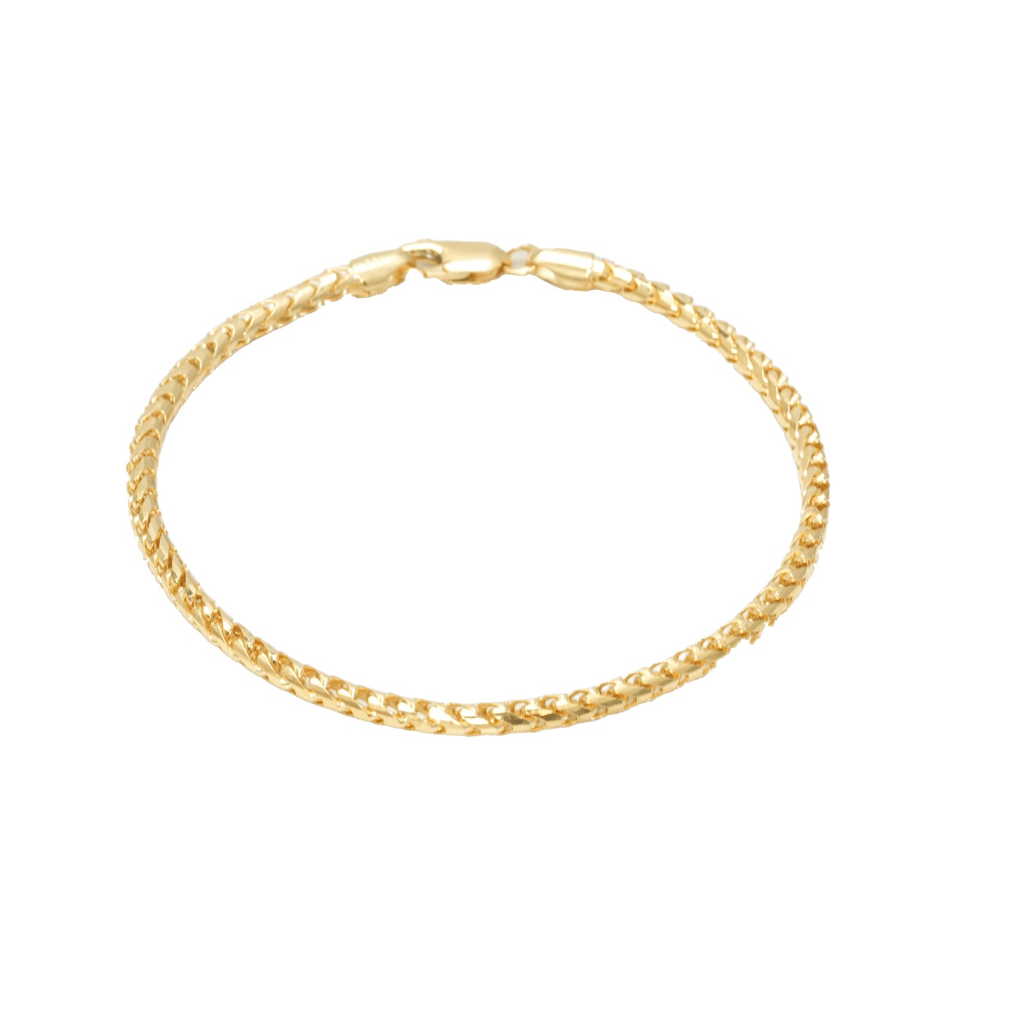 10K Yellow Gold Round Franco Solid 3mm Bracelet