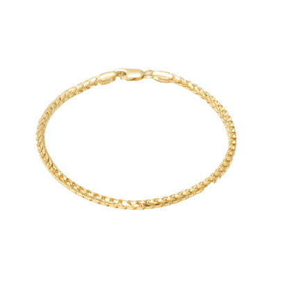10K Yellow Gold Round Franco Solid 3mm Bracelet