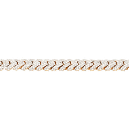 10K Two-Tone Yellow & White Gold Cuban Link Lab Diamond Pavé VVS 6.11CTW 8.5mm Bracelet