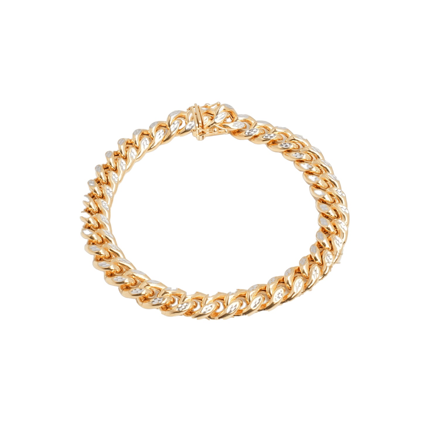 10K Two-Tone Yellow & White Gold Cuban Link 9.2mm Bracelet
