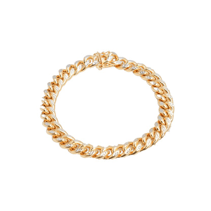 10K Two-Tone Yellow & White Gold Cuban Link 9.2mm Bracelet