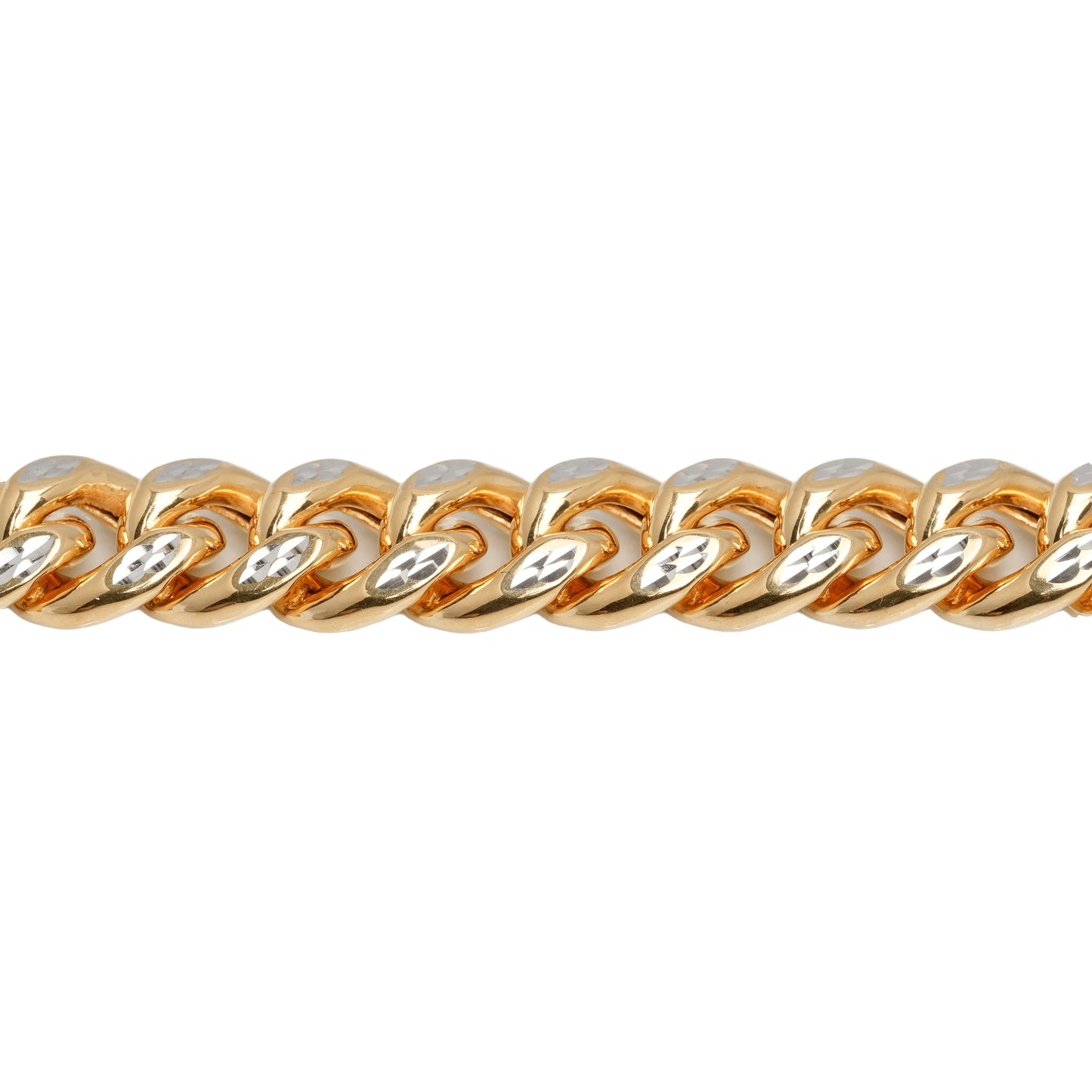 10K Two-Tone Yellow & White Gold Cuban Link 9.2mm Bracelet