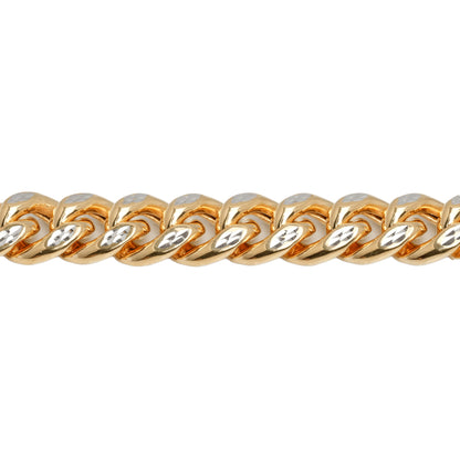 10K Two-Tone Yellow & White Gold Cuban Link 9.2mm Bracelet
