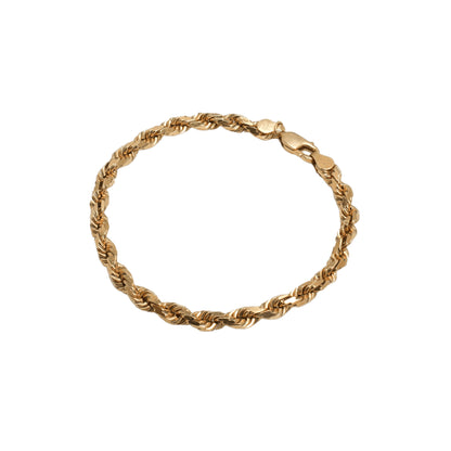 10K Yellow Gold Rope Solid 4.8mm Bracelet