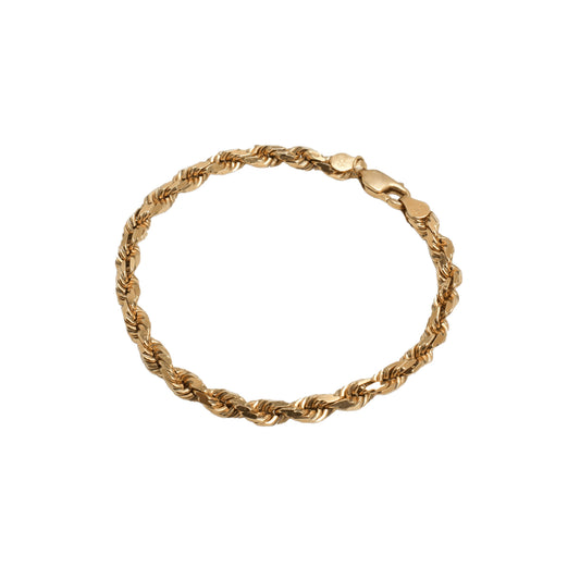10K Yellow Gold Rope Solid 4.8mm Bracelet