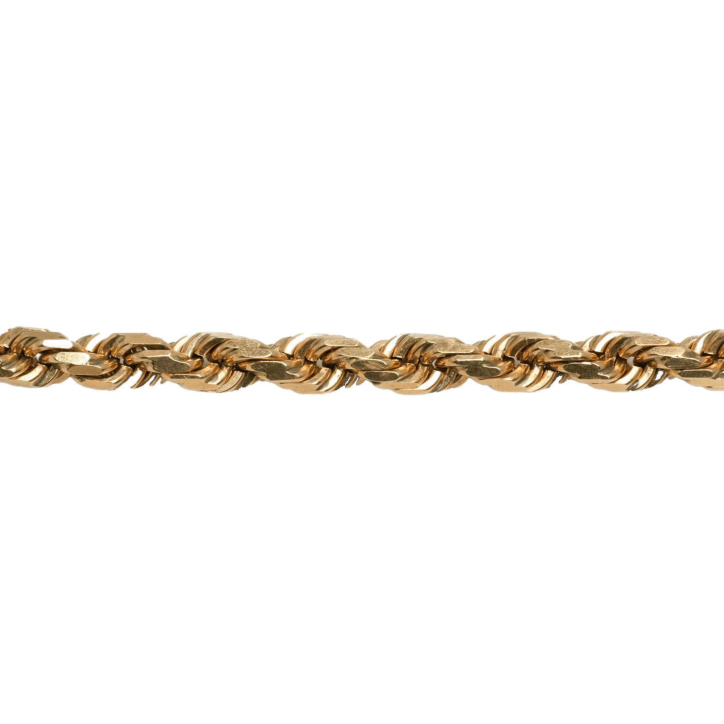 10K Yellow Gold Rope Solid 4.8mm Bracelet