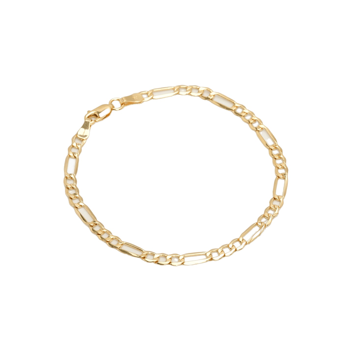 10K Yellow Gold Figaro 4mm Bracelet