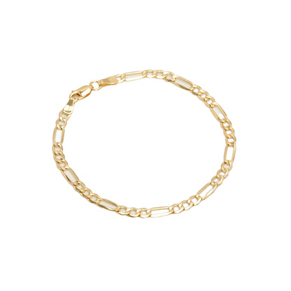 10K Yellow Gold Figaro 4mm Bracelet