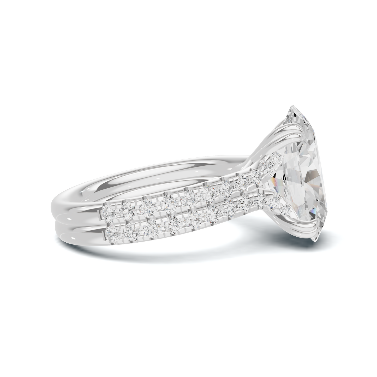 Crisscross Pave Band Ring