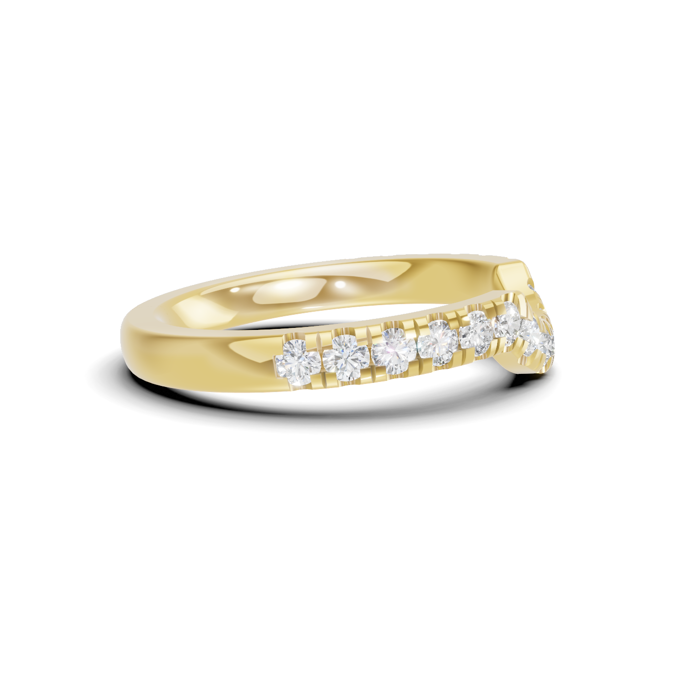 Curved Pave Contour Ring