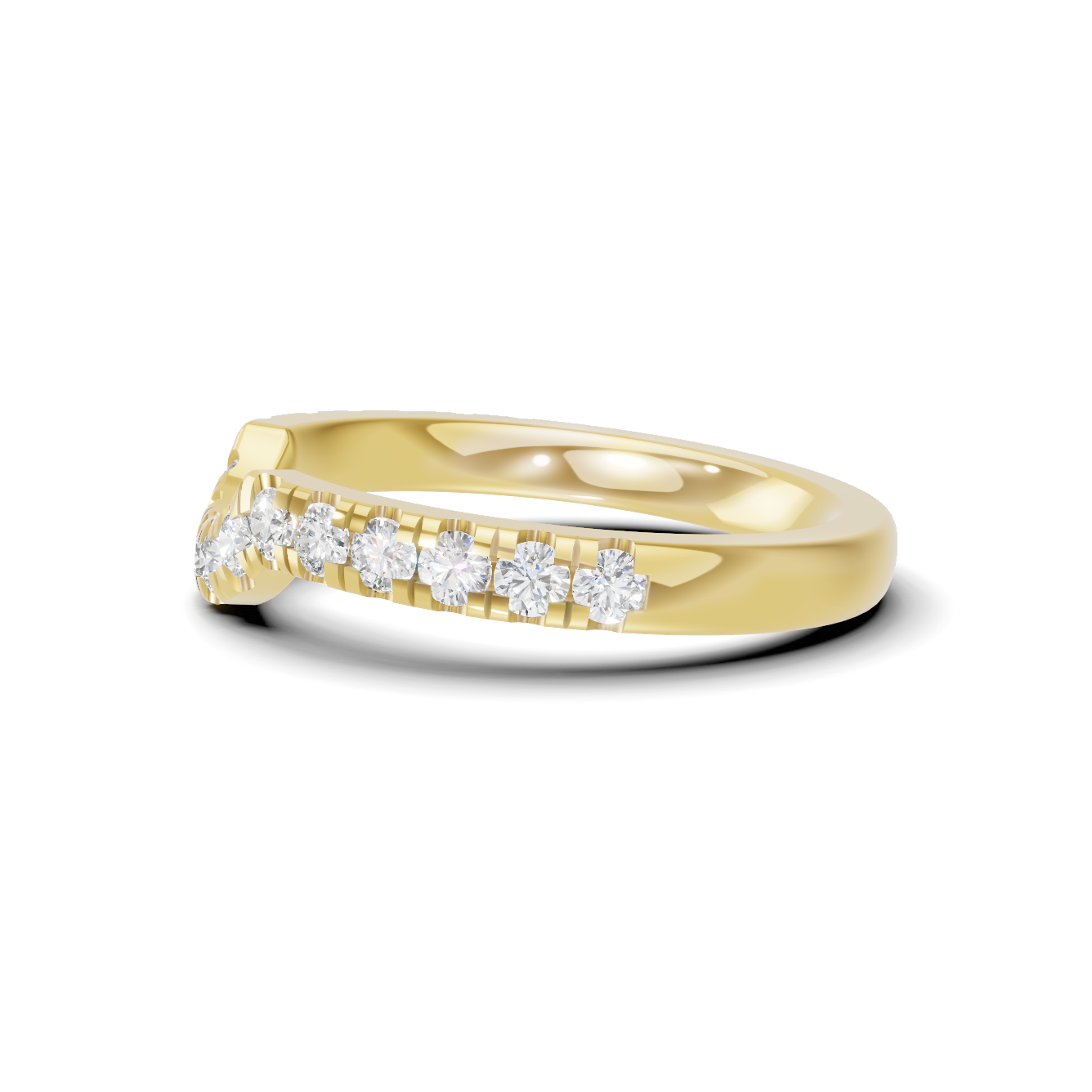Curved Pave Contour Ring