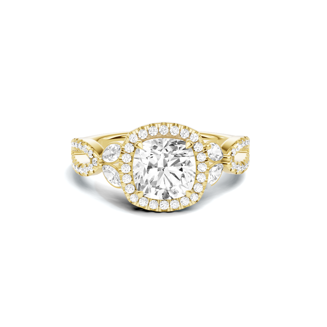 Decorative Marquise Halo Ring