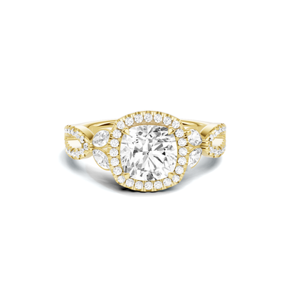 Decorative Marquise Halo Ring
