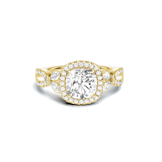 Decorative Marquise Halo Ring