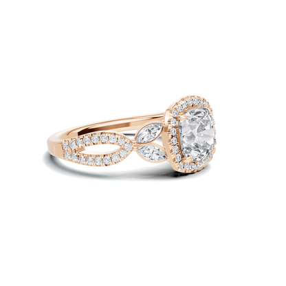 Decorative Marquise Halo Ring