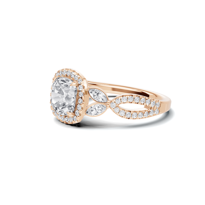 Decorative Marquise Halo Ring