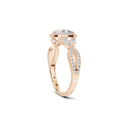 Decorative Marquise Halo Ring