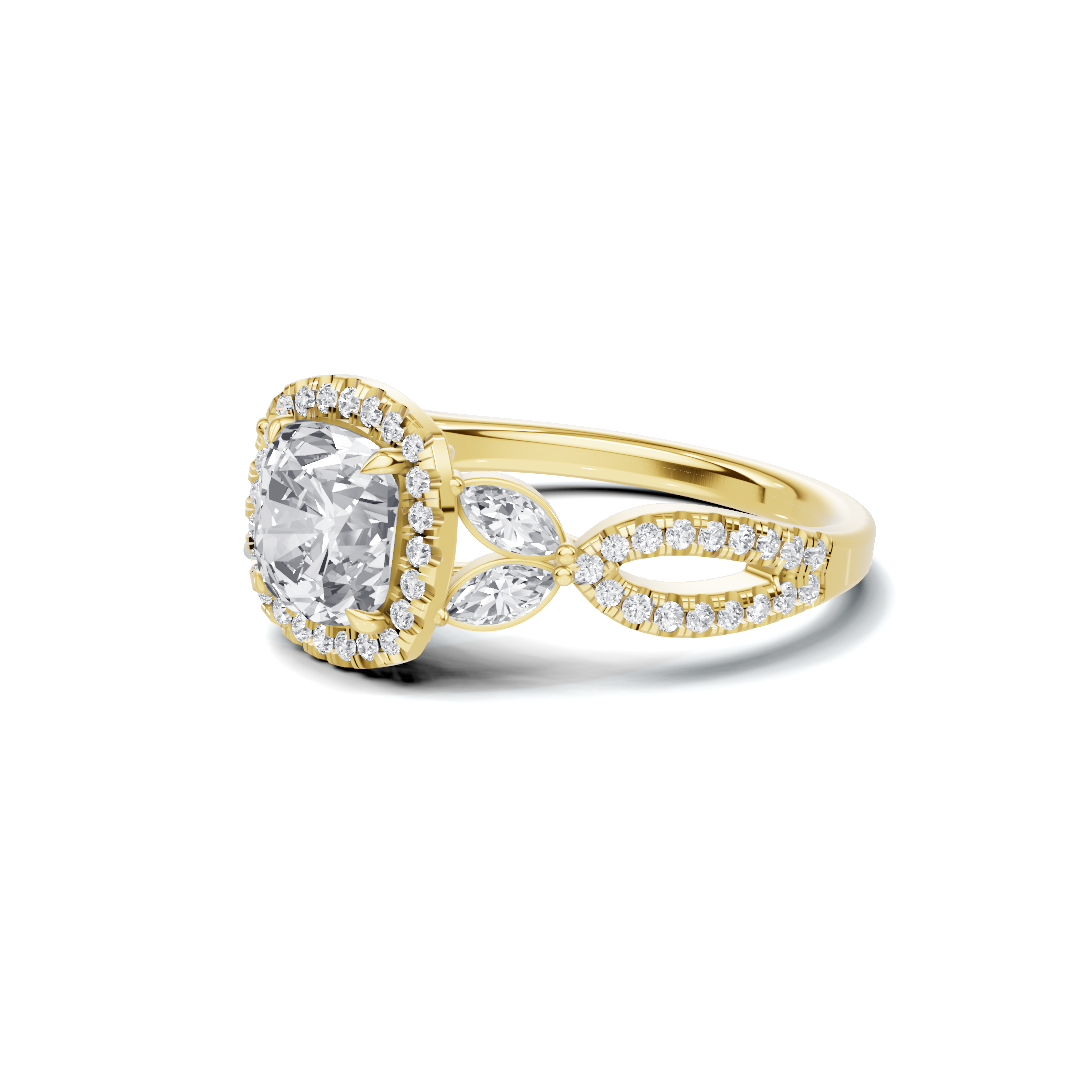 Decorative Marquise Halo Ring
