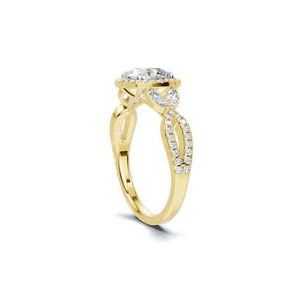 Decorative Marquise Halo Ring