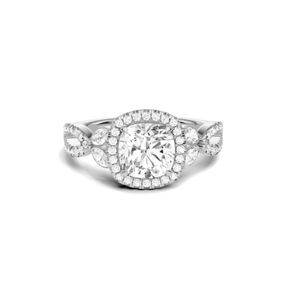 Decorative Marquise Halo Ring