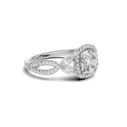 Decorative Marquise Halo Ring
