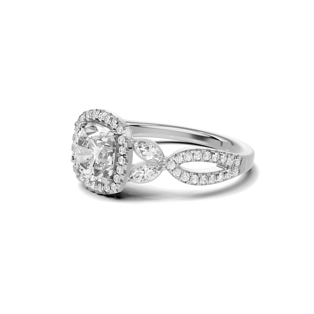 Decorative Marquise Halo Ring