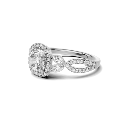Decorative Marquise Halo Ring