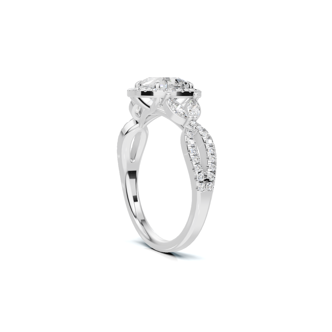 Decorative Marquise Halo Ring