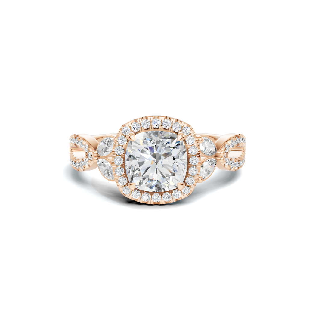 Decorative Marquise Halo Ring