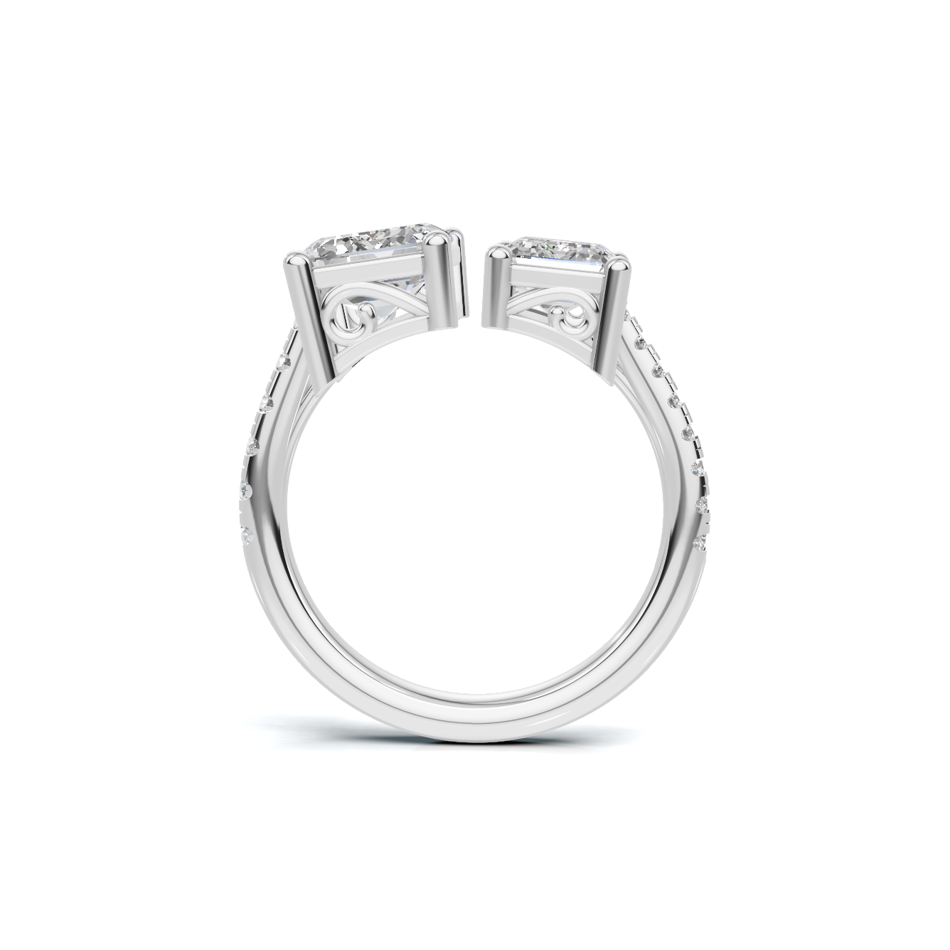 Dual Stone Open Ring