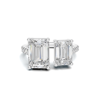 Dual Stone Open Ring